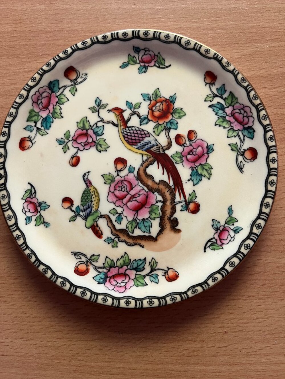 Vintage Allertons Old English Bone China Asiatic Birds Peacocks Plate England